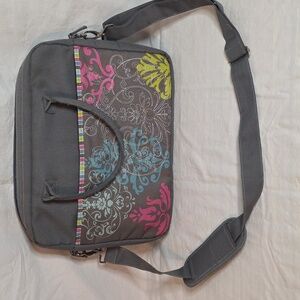 Gray Patterned Laptop Bag